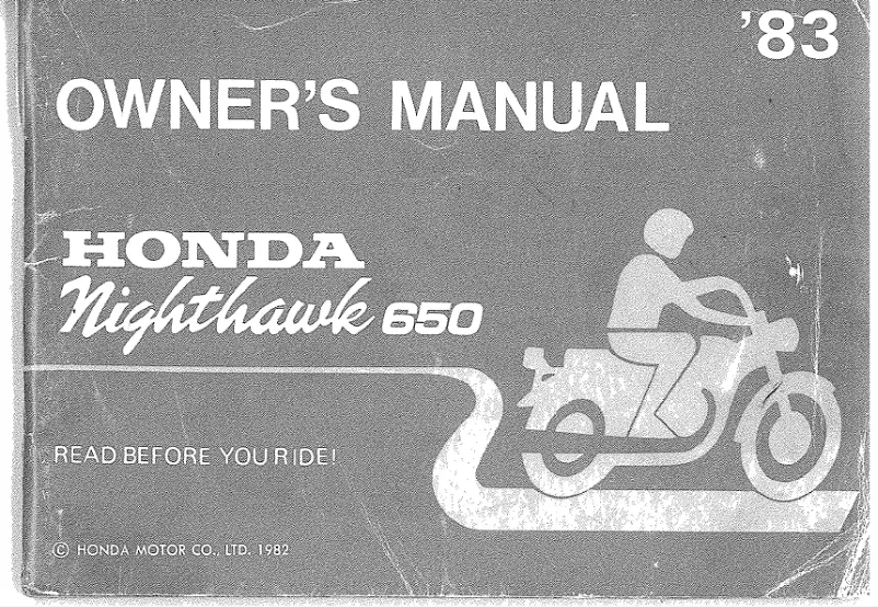 Page 1 de la notice Manuel utilisateur Honda Nighthawk 650 (1982)