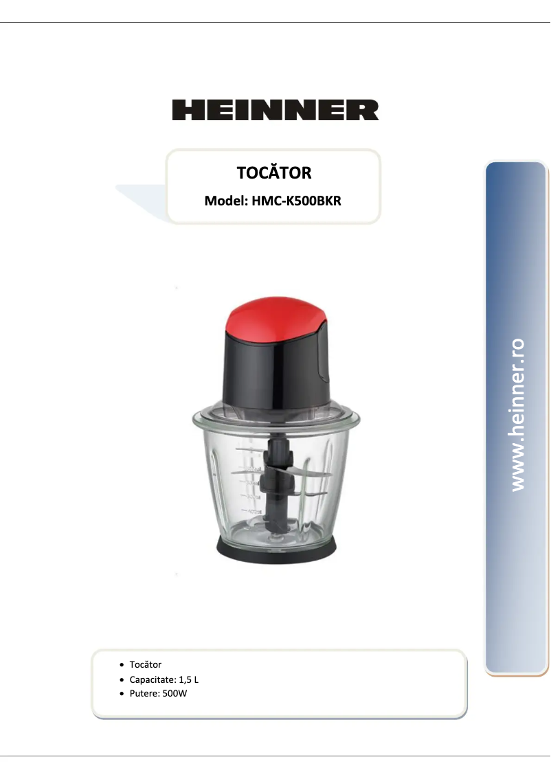 Page 1 de la notice Manuel utilisateur Heinner HMC-K500BKR