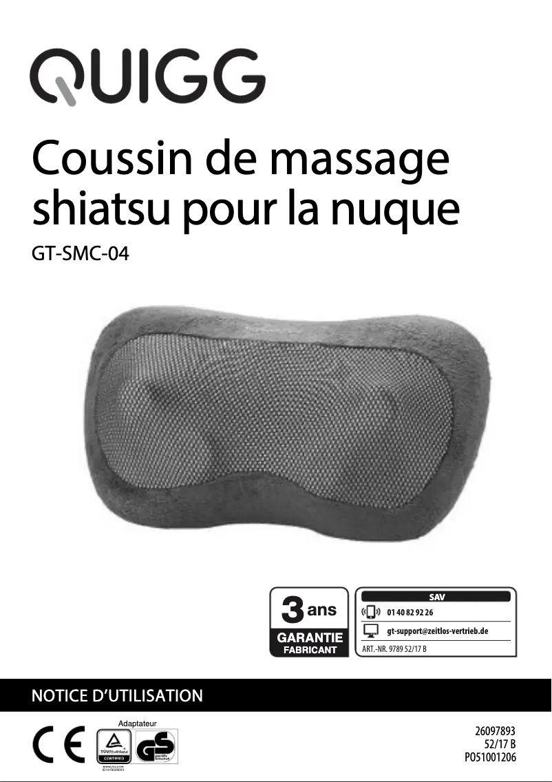 Página 1 del manual Manual de usuario Quigg GT-SMC-04