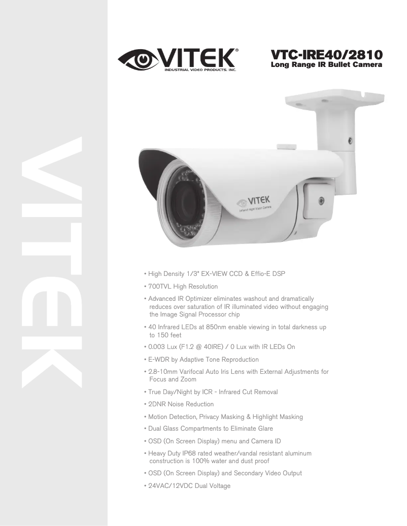 Page 1 de la notice Manuel utilisateur Vitek VTC-IRE40/3516