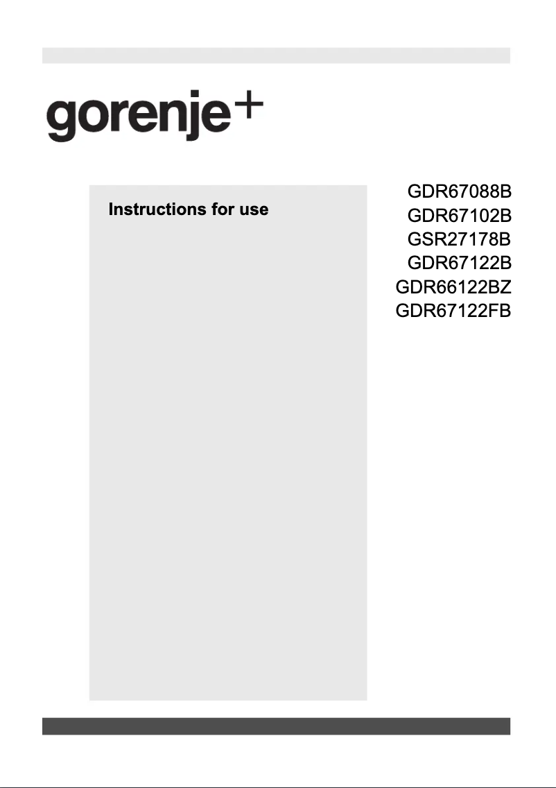 Page n°1 - Manuel utilisateur Gorenje GSR27178B