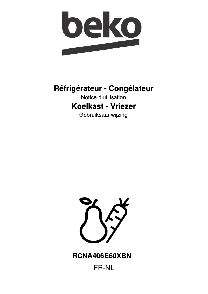 Image de la première page du manuel de l'appareil RCNA406E60XBN