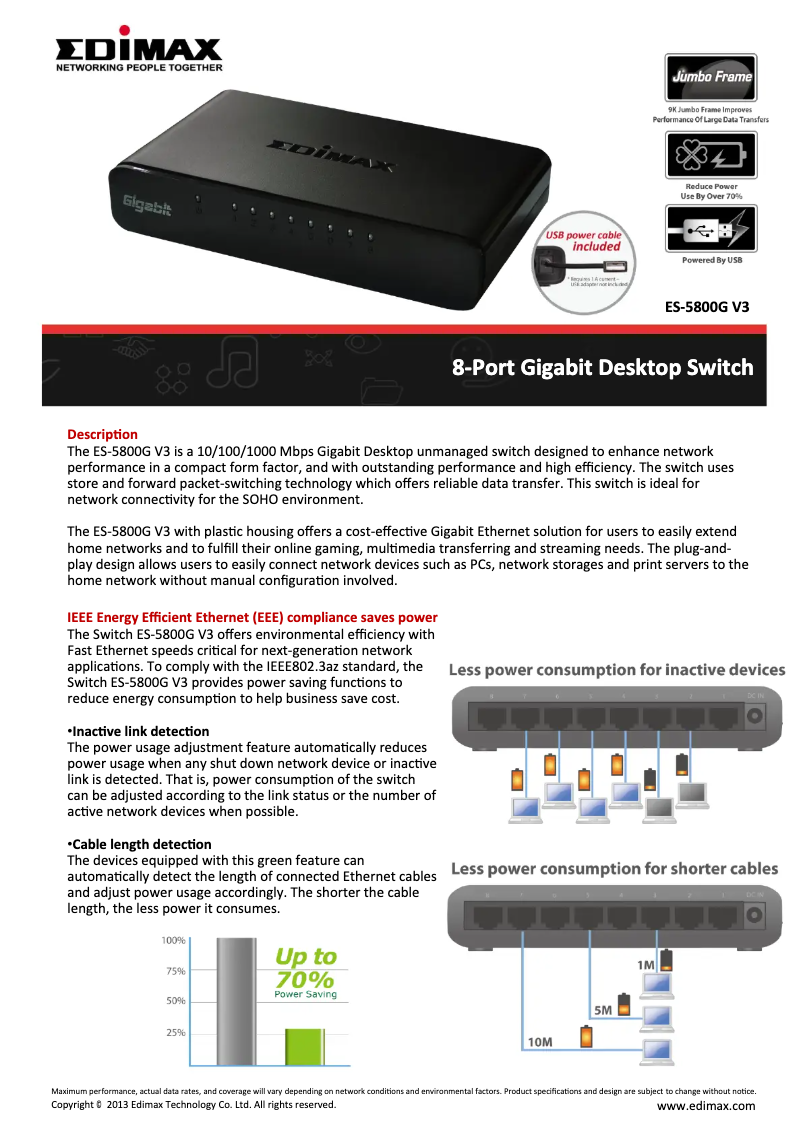 Page n°1 - Fiche technique Edimax ES-5800G V3