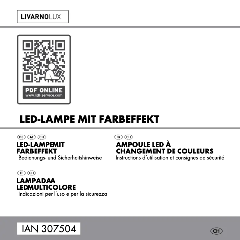 Page 1 de la notice Manuel utilisateur Livarno Lux HG03211