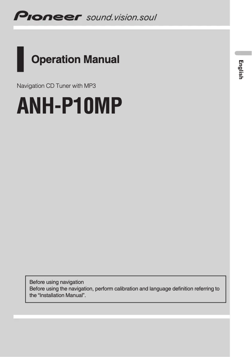 Page n°1 - Manuel utilisateur Pioneer ANH-P10MP