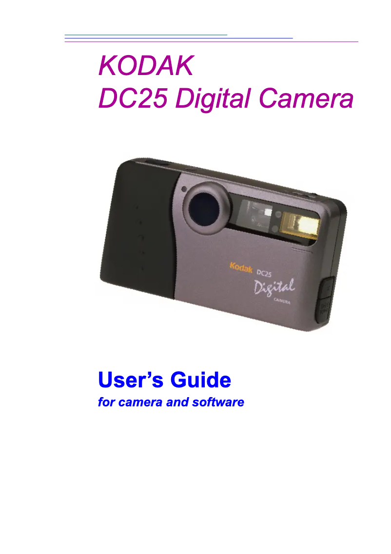 Page 1 de la notice Manuel utilisateur Kodak DC25
