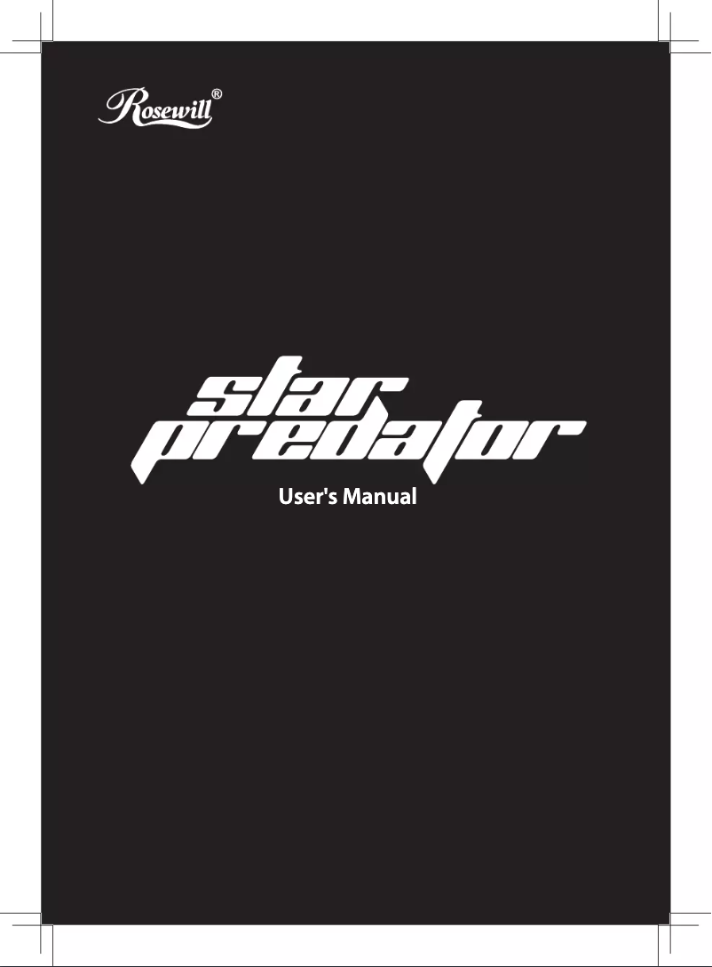 Image de la première page du manuel de l'appareil Star Predator