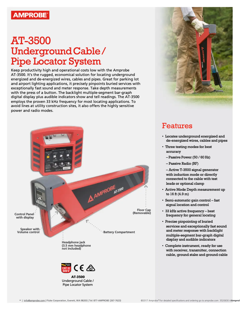 Page n°1 - Fiche technique Amprobe SC-3500