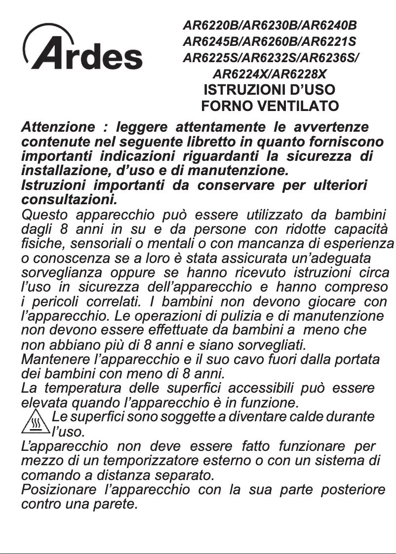 Imagen de la primera página del manual del dispositivo Gustavo AR6236S