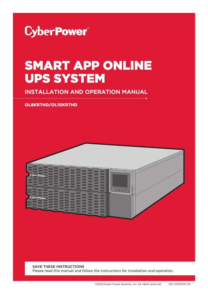 Image de la première page du manuel de l'appareil OL10KRTHD