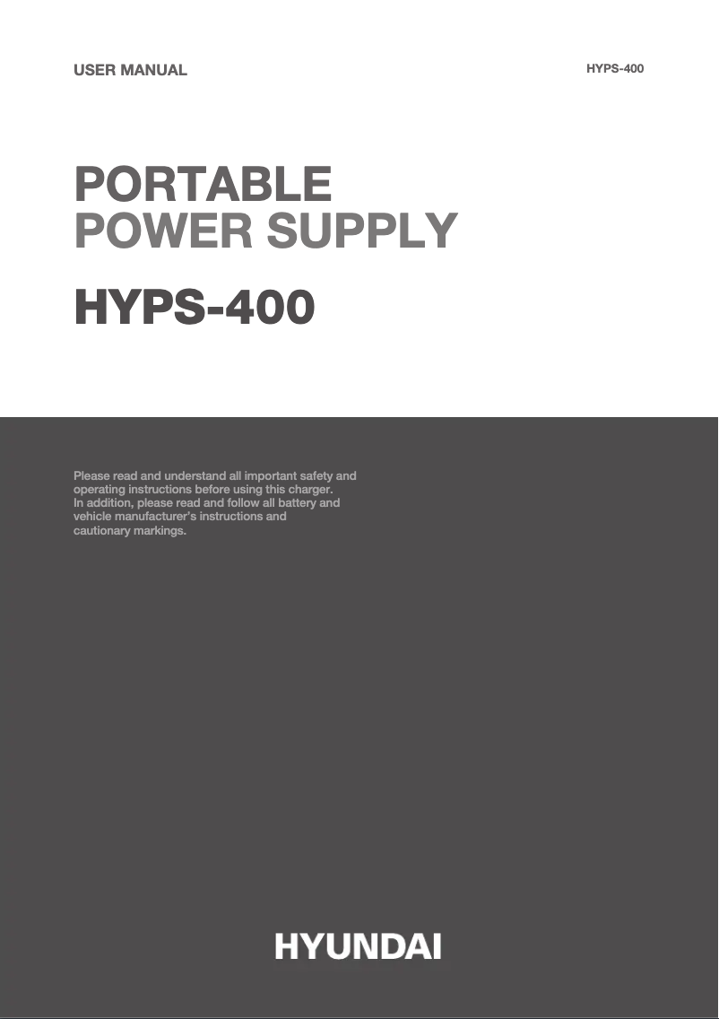 Página 1 del manual Manual de usuario Hyundai HYPS400