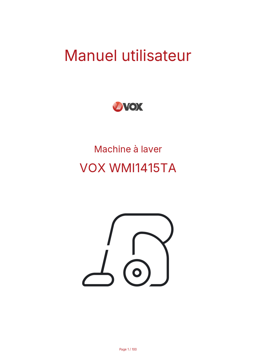 Image de la première page du manuel de l'appareil WMI1415TA