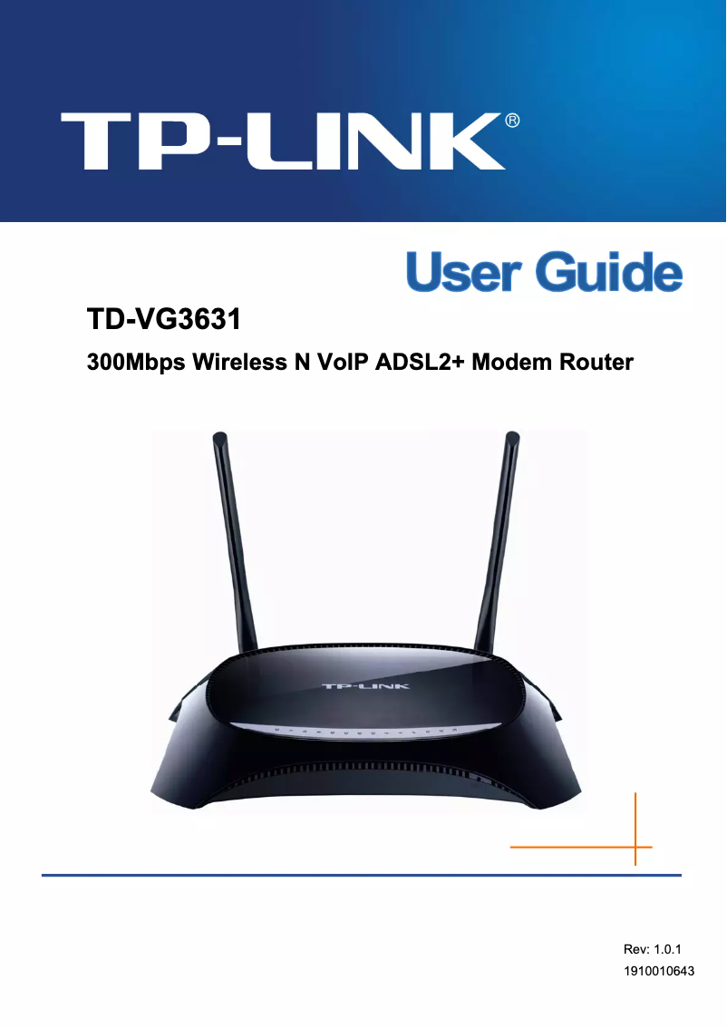 Page 1 de la notice Manuel utilisateur TP-Link TD-VG3631