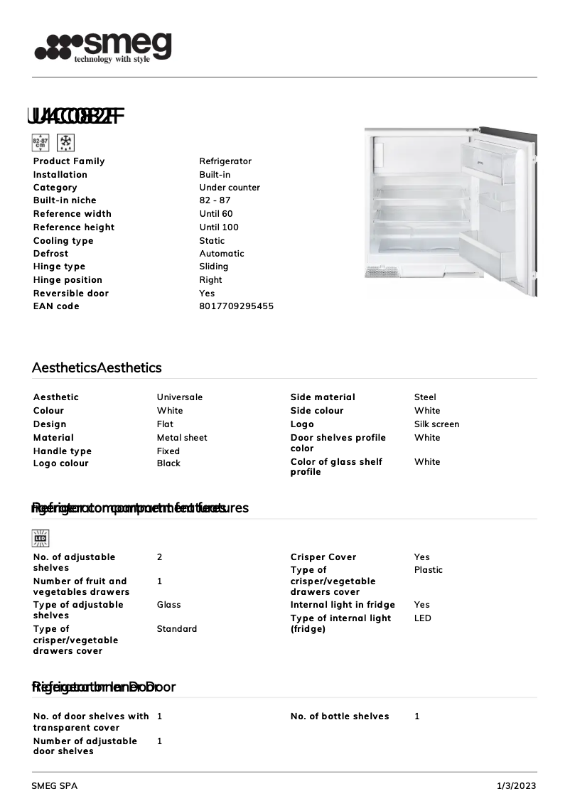 Page n°1 - Brochure Smeg U4C082F