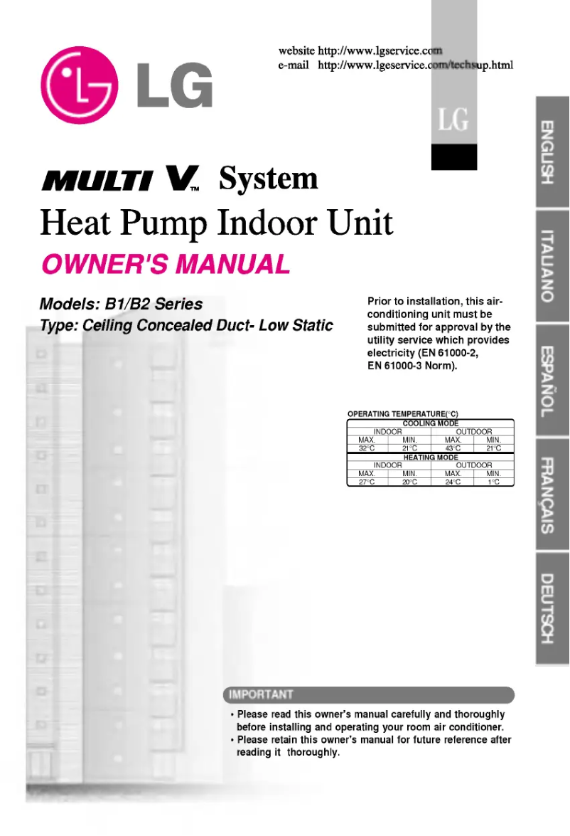 Page 1 de la notice Manuel utilisateur LG LRNU09GTJC0