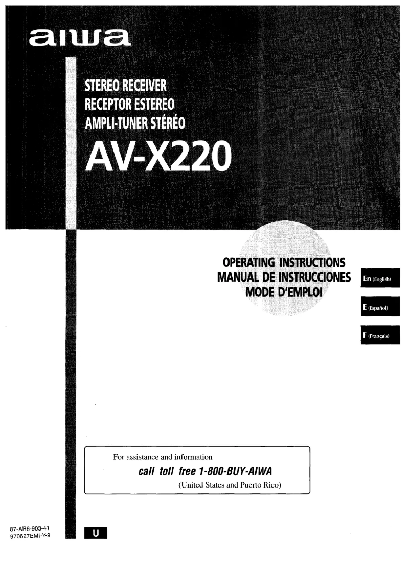 Image de la première page du manuel de l'appareil AV-X220