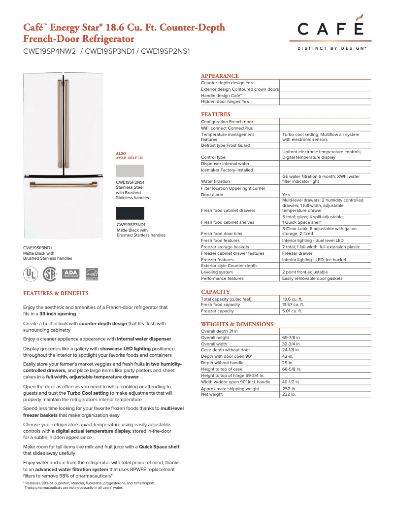 Image de la première page du manuel de l'appareil CWE19SP3ND1