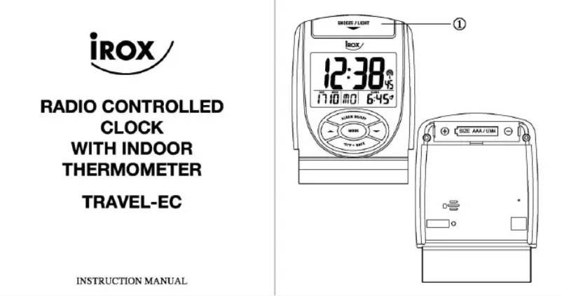 Page n°1 - Manuel utilisateur Irox Travel EC