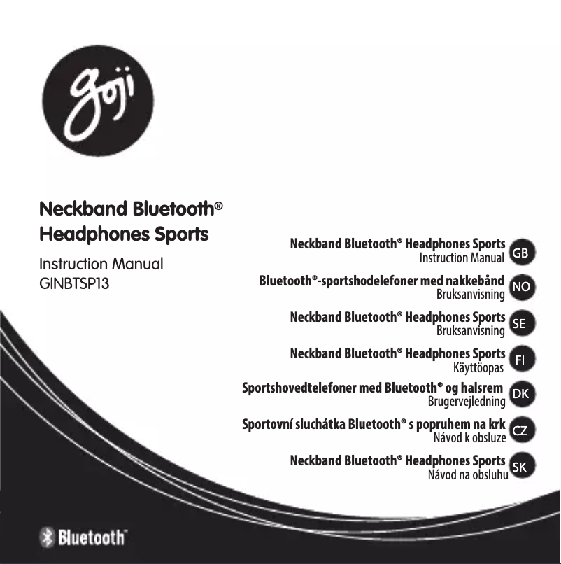 Page 1 de la notice Manuel utilisateur Goji GINBTSP13