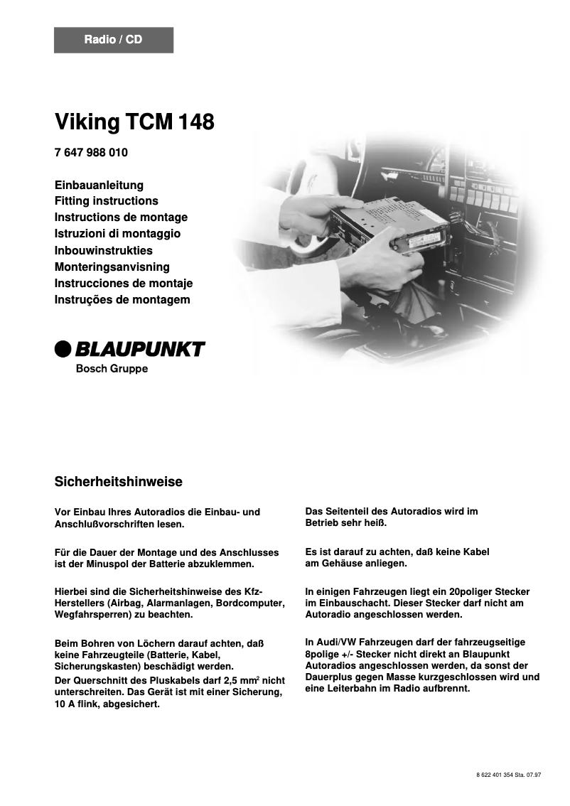 Page 1 de la notice Manuel utilisateur Blaupunkt Viking TMC 148