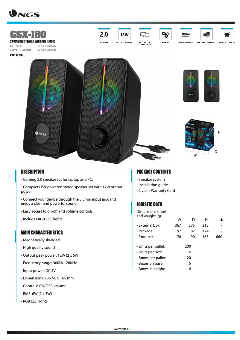 Página 1 del manual Manual de usuario NGS GSX-150