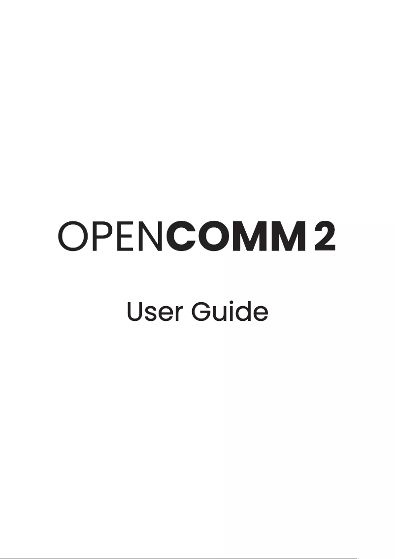 Image de la première page du manuel de l'appareil OpenComm2