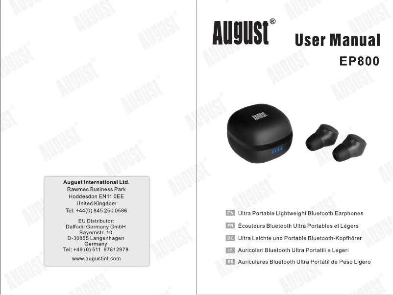 Image de la première page du manuel de l'appareil EP800