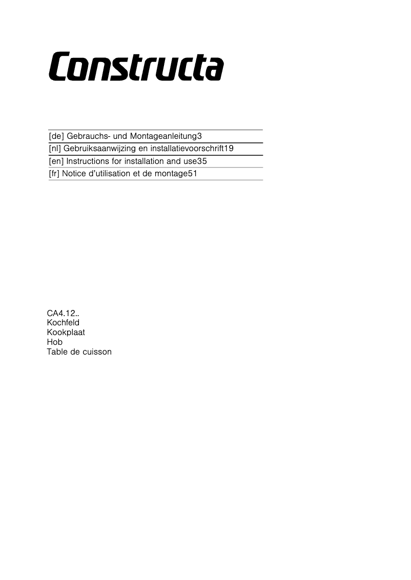 Image de la première page du manuel de l'appareil CA421252