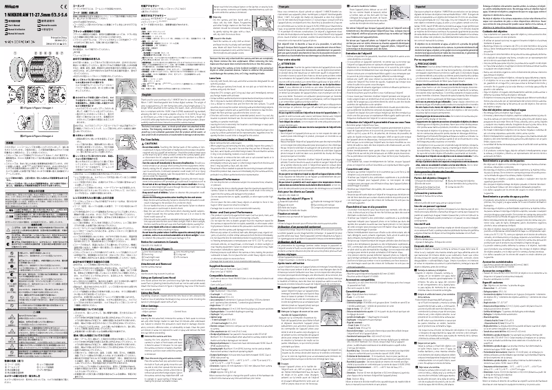 Page 1 de la notice Manuel utilisateur Nikon Nikkor 1 A Nikkor W 11-27.5mm f/3.5-5.6