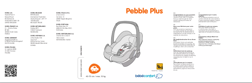 Page n°1 - Manuel utilisateur Bebe Confort Pebble Plus