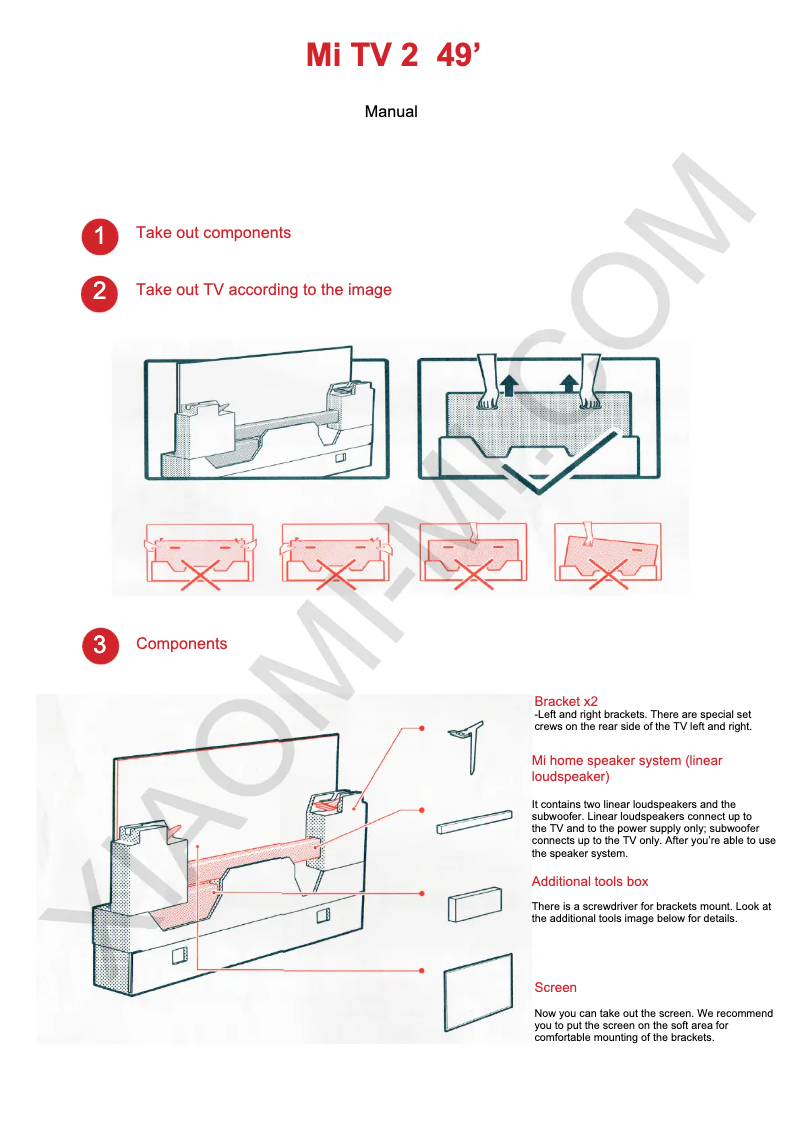 Imagen de la primera página del manual del dispositivo Mi TV 2 49"