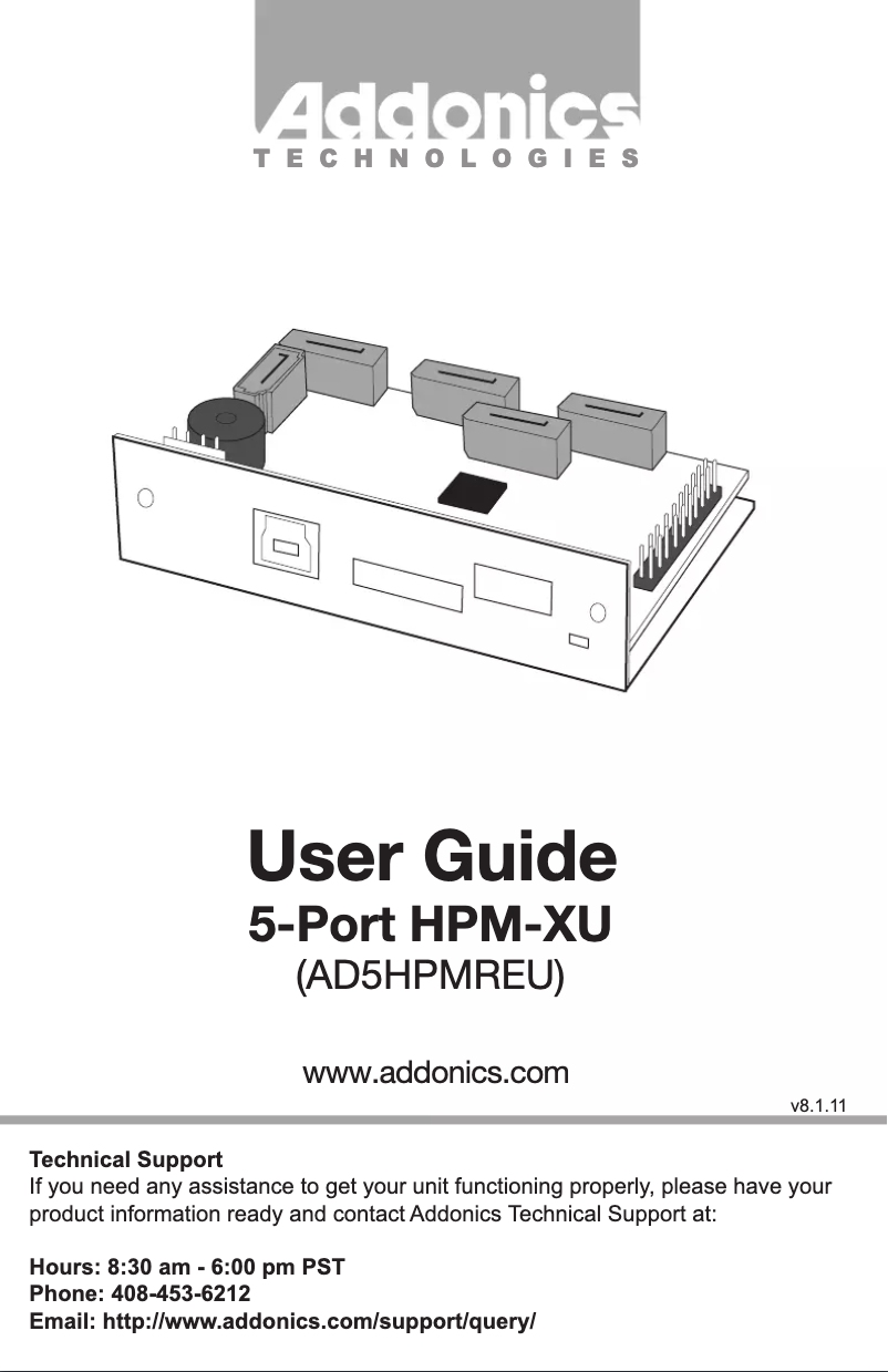Page 1 de la notice Manuel utilisateur Addonics AD5HPMREU