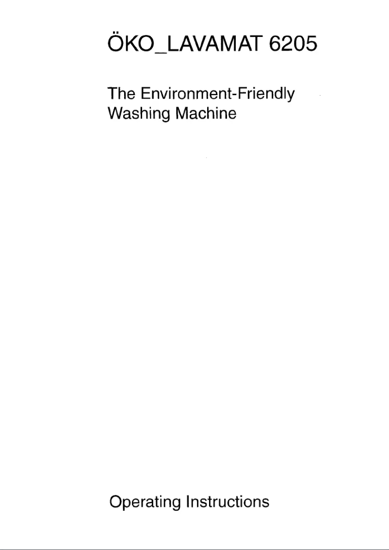 Page 1 de la notice Manuel utilisateur AEG Lavamat 6205