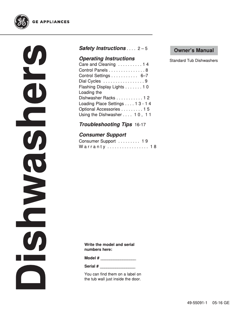 Página 1 del manual Manual de instrucciones GE GSD3300KBB