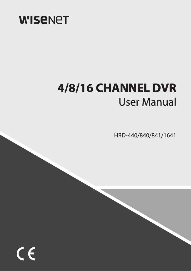 Page n°1 - Manuel utilisateur Wisenet HRD-440