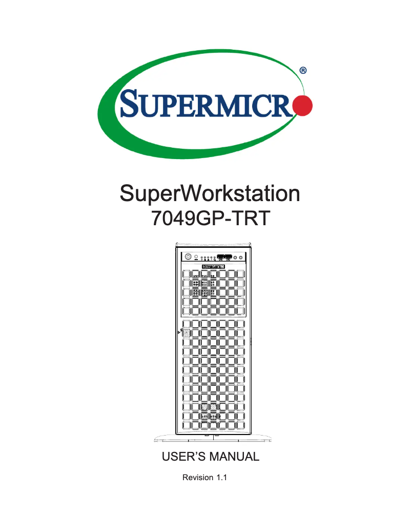 Page 1 de la notice Manuel utilisateur Supermicro SuperWorkstation 7049GP-TRT