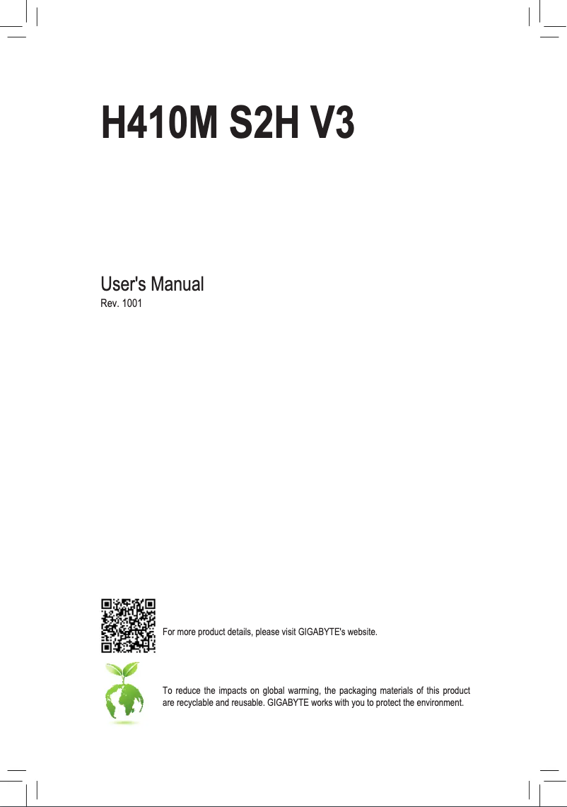 Image de la première page du manuel de l'appareil H410M S2H V3
