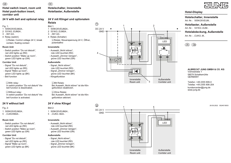 Página 1 del manual Manual de usuario JUNG ACUKO6M24