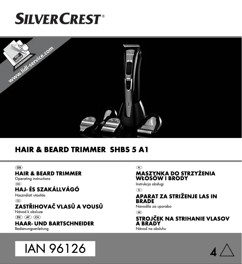 Page 1 de la notice Manuel utilisateur SilverCrest SHBS 5 A1