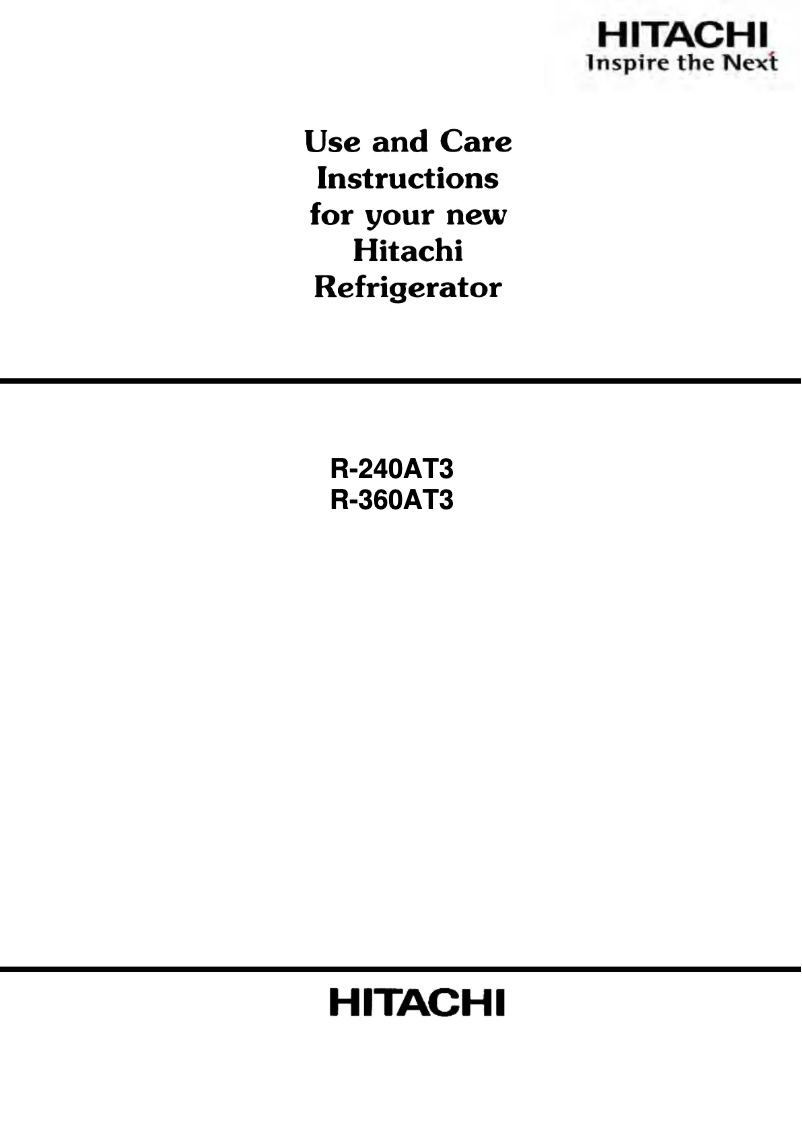 Page 1 de la notice Manuel utilisateur Hitachi R-360AT3