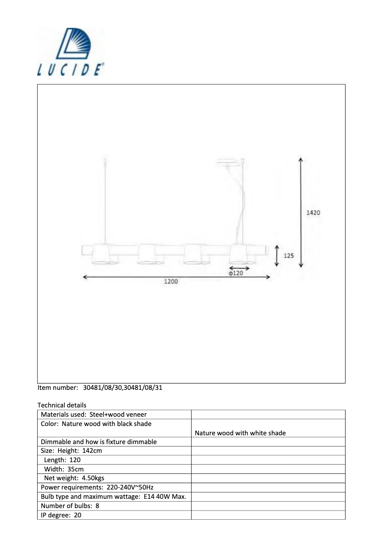 Page 1 de la notice Manuel utilisateur Lucide Octo
