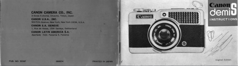 Page 1 of the manual User Manual Canon Demi S