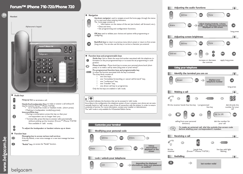 Page 1 de la notice Manuel utilisateur Alcatel Forum IPhone 710