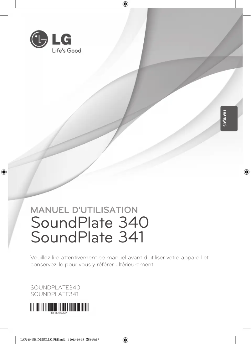 Image de la première page du manuel de l'appareil SoundPlate LAP341