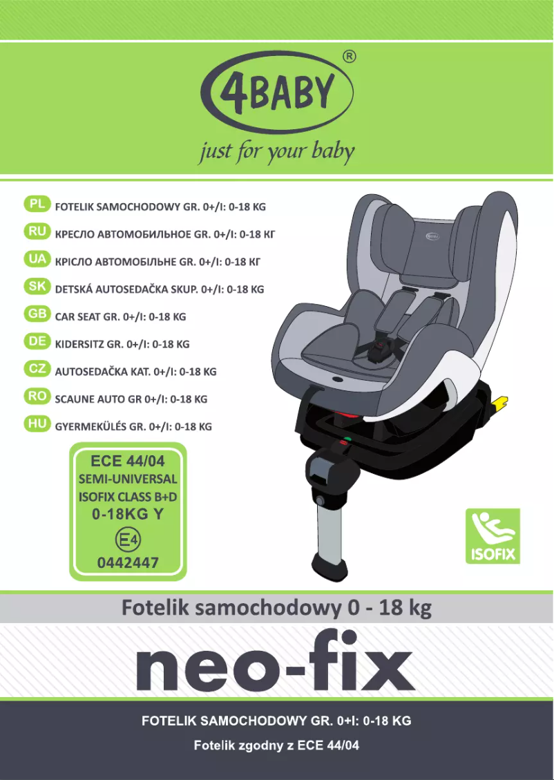 Image de la première page du manuel de l'appareil Neo-fix