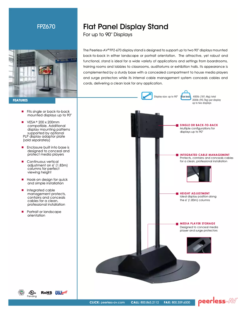 Page n°1 - Manuel utilisateur Peerless-AV FPZ-670