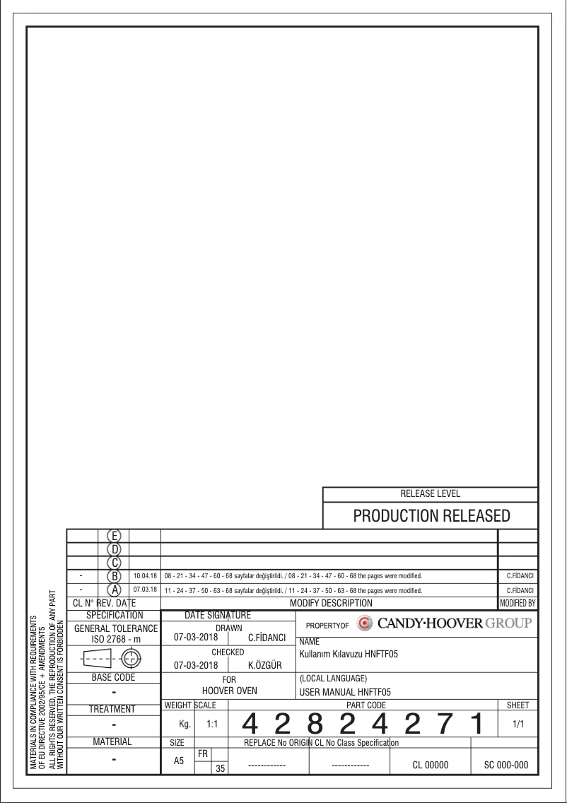 Image de la première page du manuel de l'appareil HOE7173IN WIFI