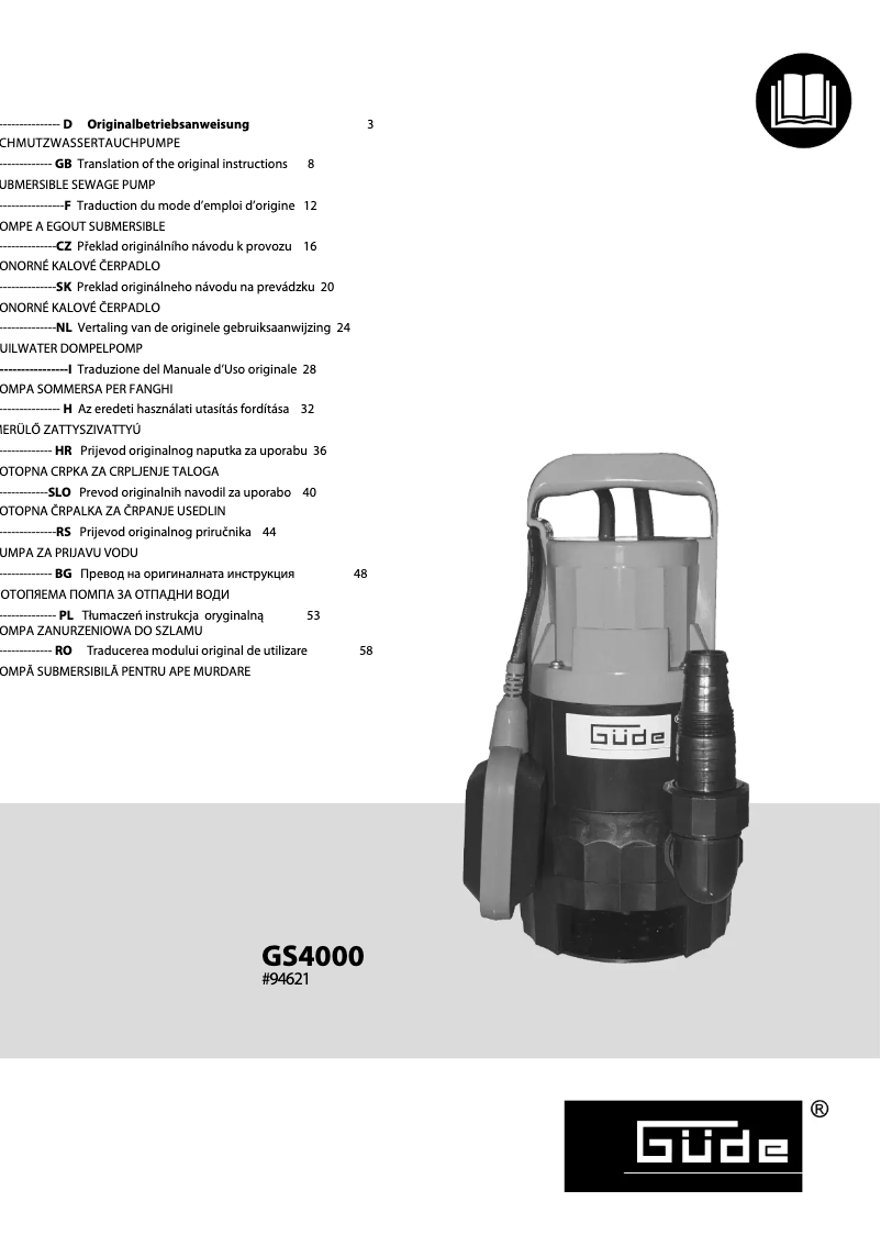 Image de la première page du manuel de l'appareil GS 4000
