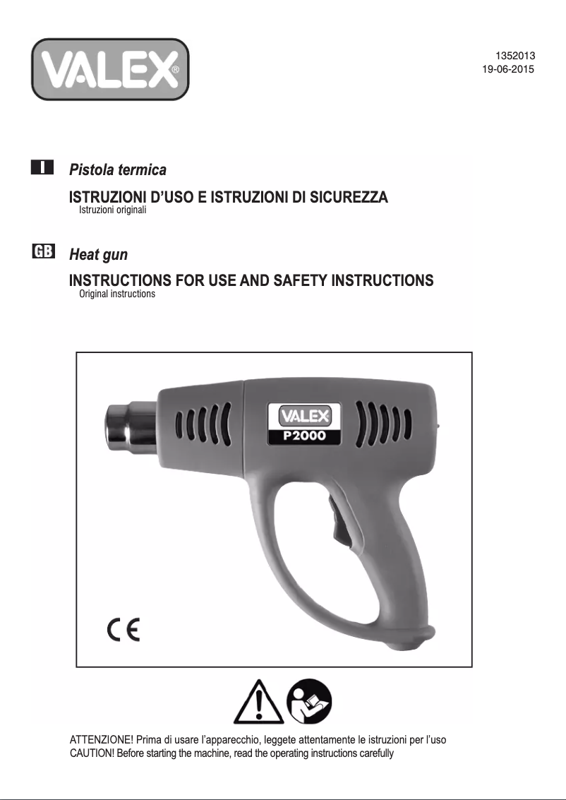 Page n°1 - Manuel utilisateur Valex P2000