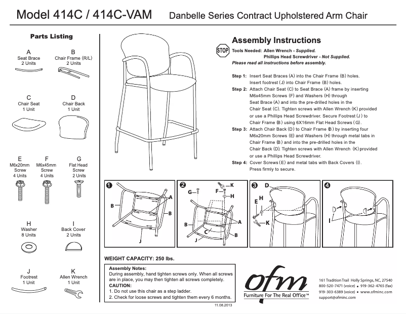 Page n°1 - Manuel utilisateur OFM 414C-VAM